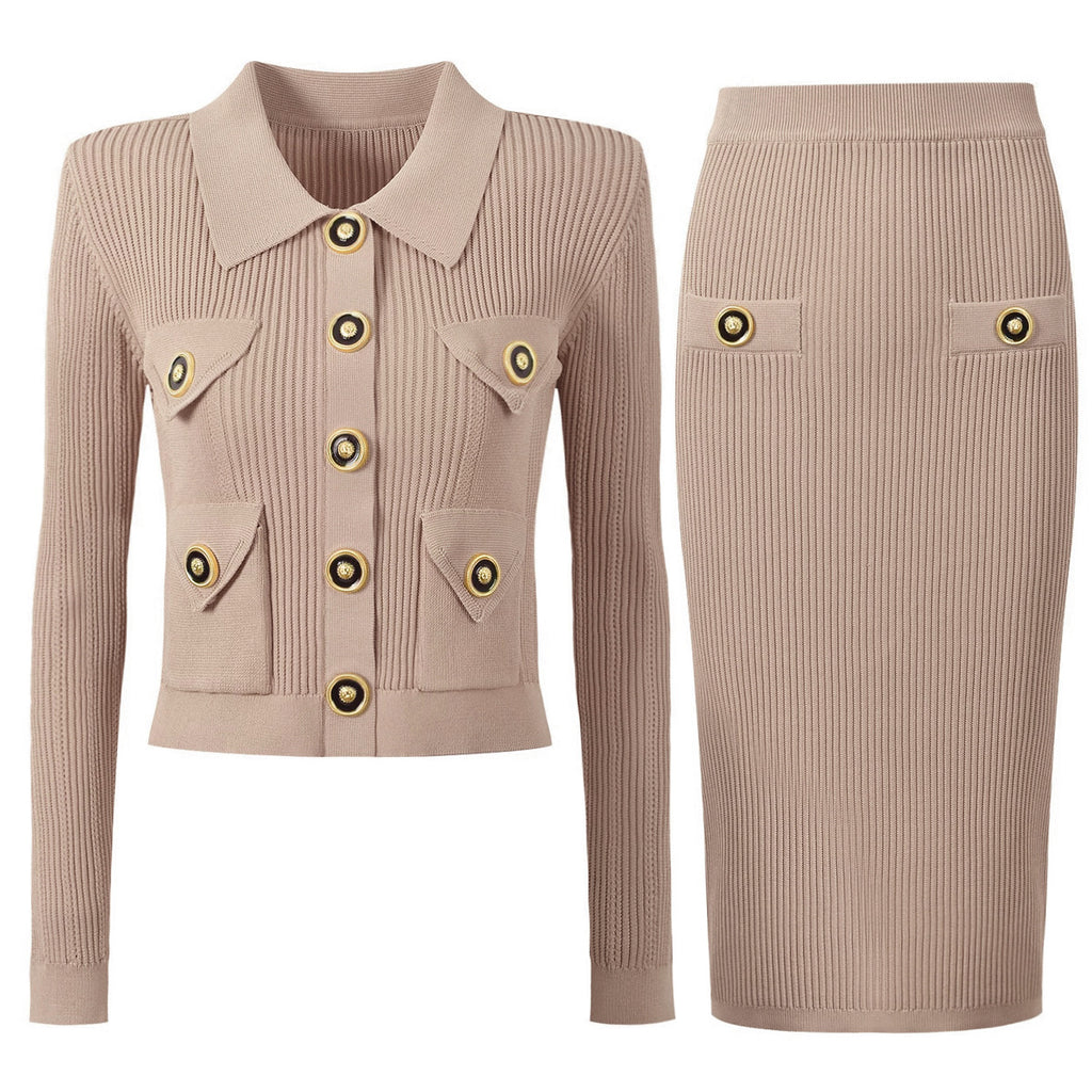Women's Knit Skirt Suit Two-Piece Set