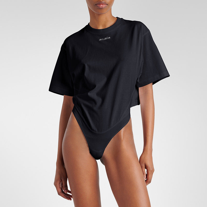Women's All Matching Comfort Cropped Outfit Round Neck Short Sleeve