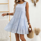 Plaid Sleeveless Casual Dress