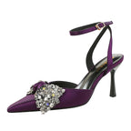 Women's Rhinestone Bow Stiletto Sandals