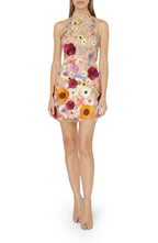 Floral Embroidered Lace Backless Bodycon Mini Dress