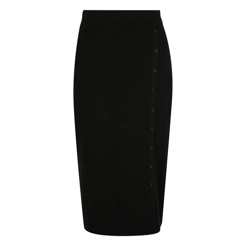 Autumn Winter Elastic Knitted Sheath Skirt