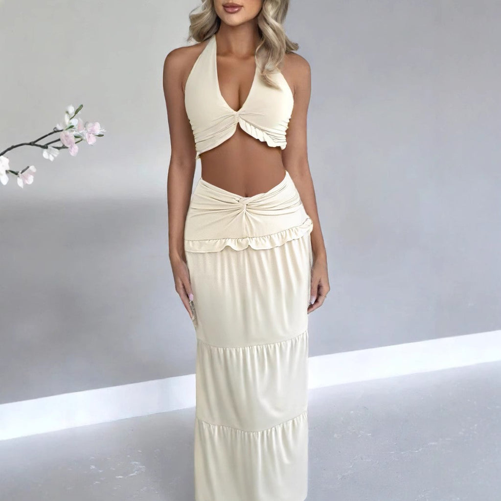 Women's Halter Top And Sheath Skirt Two-Piece Set