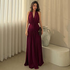 Women's Halter Pleated Dress