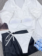 Drawstring One-piece Swimwear