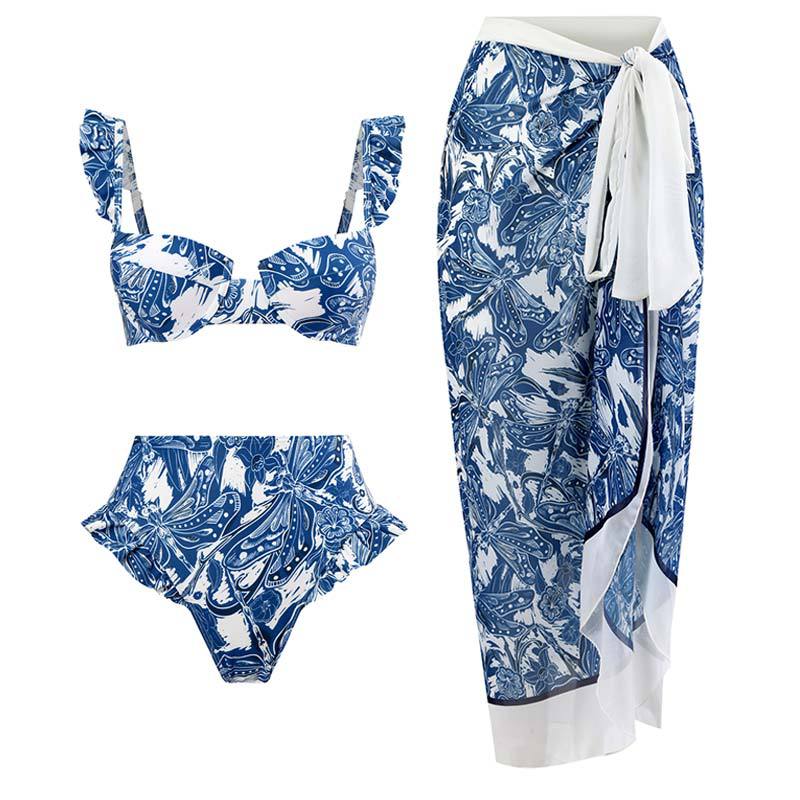 Retro Split One-piece Swimwear