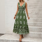 Ethnic Print Sleeveless Dress