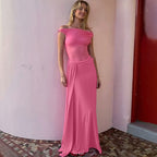 Women's Mesh One-Shoulder Slim-Fit Dress