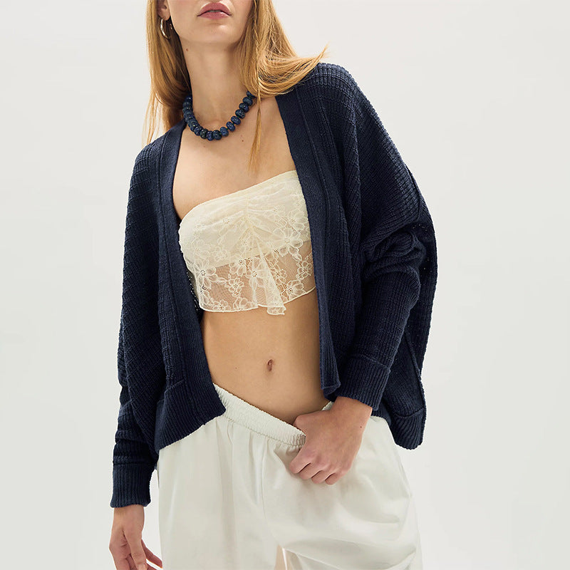Knitted Sweater Cardigan Coat Autumn Winter Solid Color