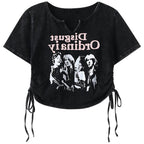 Women's Washed Graphic V-Neck T-Shirt