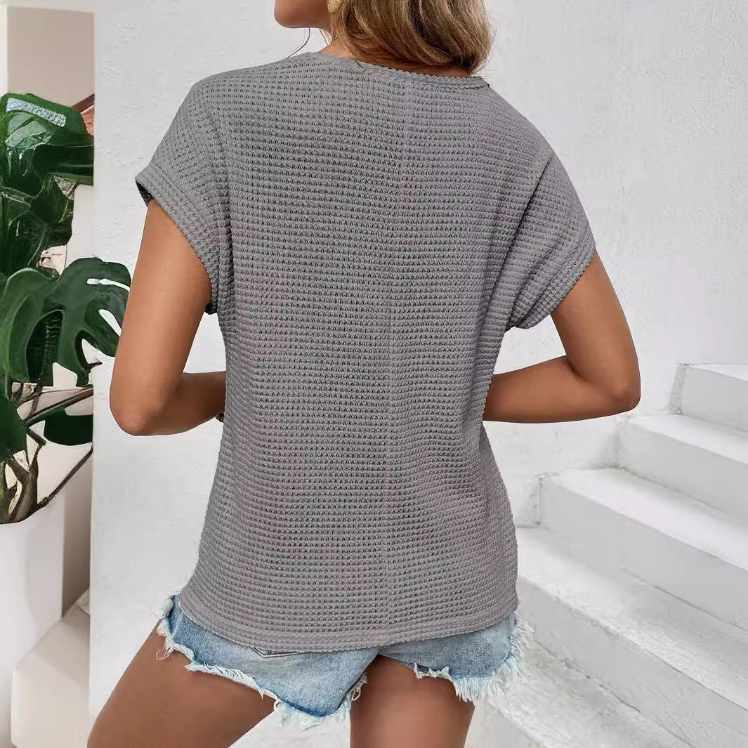 Women's Clothing Summer Top Raglan Mesh Hollow Out Cutout Breathable All Match Short Sleeve T Shirt