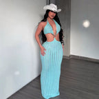 Women's Backless Halter Dress