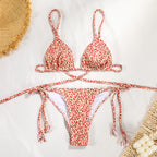 Split Solid One-piece Swimwear