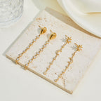 Women's Star & Moon Zircon Drop Earrings