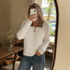 Women's Contrast-Collar Polo Knit Sweater