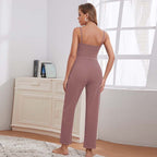 Sexy Home Suit Autumn Winter Solid Color Loose Comfortable Three Piece Set Women