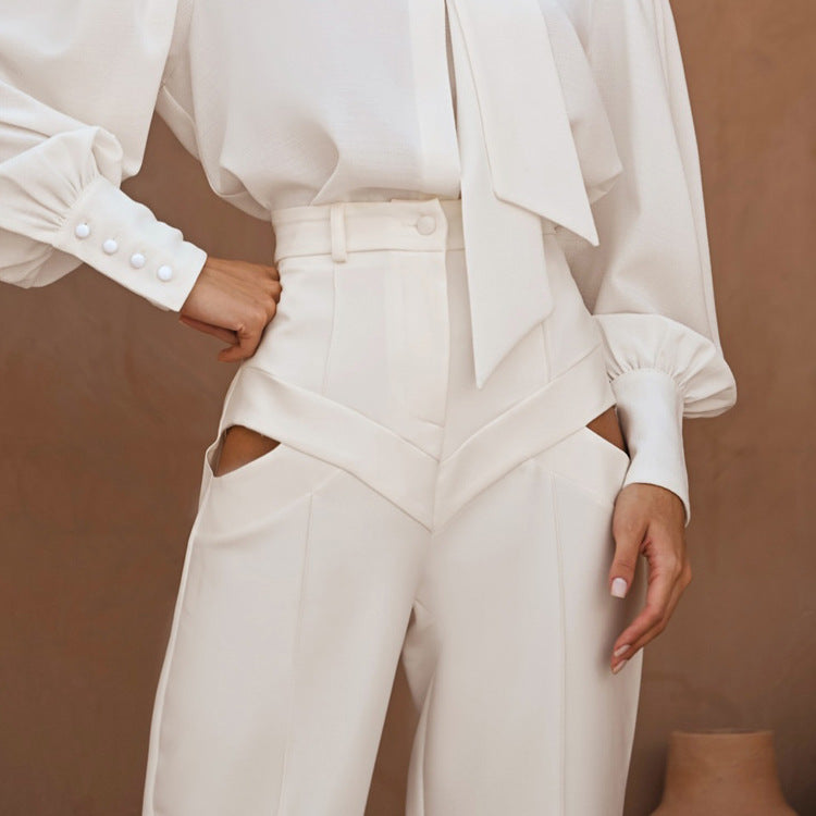 Loose Hollow-Out Pants