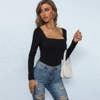 Simple Square Collar Jumpsuit