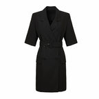 Women's Belted Collared Mini Dress