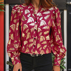 Bronzed Botanical Print Shirt