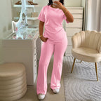 Women's Ruched Short-Sleeve Top & Shorts Set