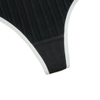 Women's Black And White T-Back Thong Briefs