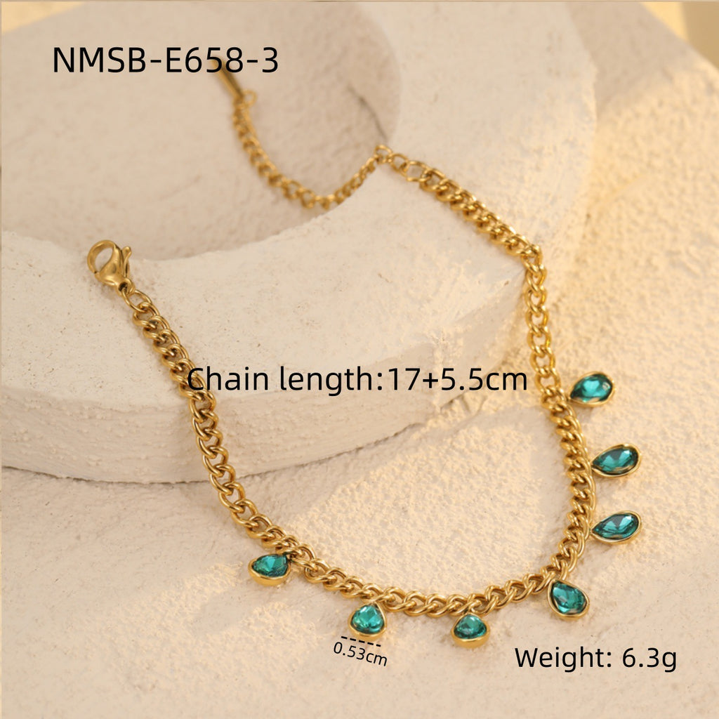 NMSB-E658-3 Green Waterdrops Zircon