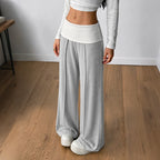 Women's Contrast-Color Wide-Leg Pants