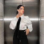 Off-Shoulder Tie-Front Shirt