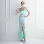 Women's Imitation Handmade Sequin Dinner Slim Fit Fishtail Wedding Gala Cocktail Dress