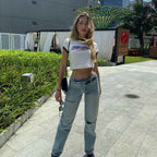 Women's Graphic Letter Print Cropped T-Shirt