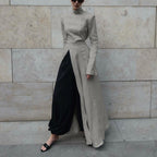 Stand-Collar Maxi Dress