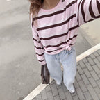Women's Striped Tie-Detail Long Sleeve Blouse