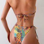 Halter Buckle One-piece Swimwear
