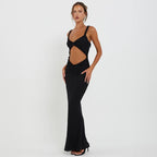 Women's Lace Cutout Ruffled Cami Bodycon Maxi Dress