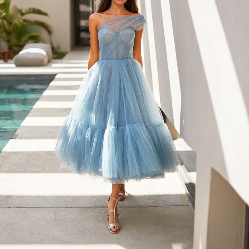 Autumn Winter Women's Princess Dress Sleeveless Banquet