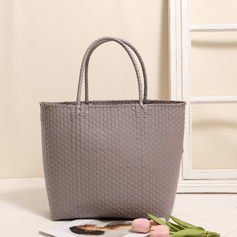 Solid Color Pp Basket Gray Large