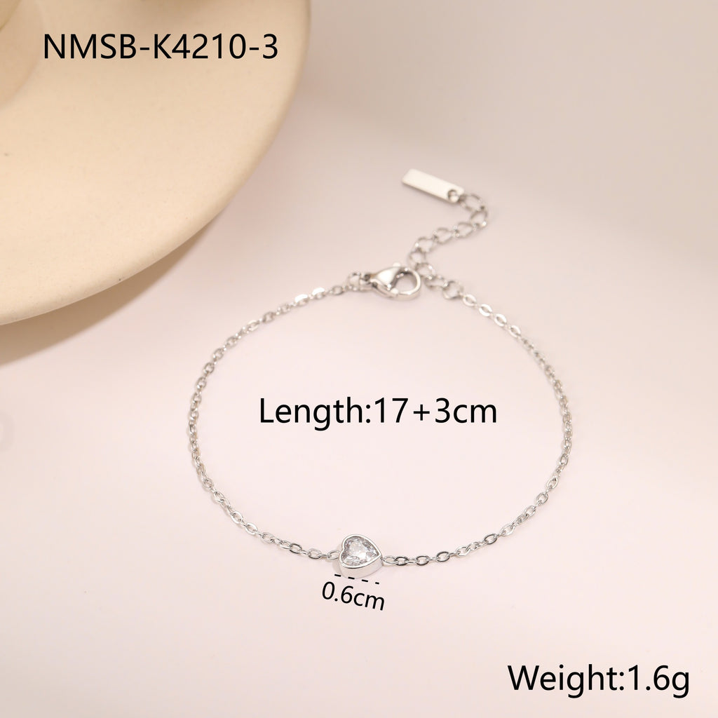 Steel Color Heart Bracelet