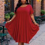 Women's Plus Size A-Line Midi Dress