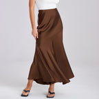 Acetate Satin Patchwork Maxi Skirt