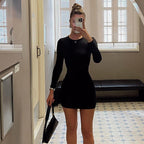 Women's Crew-Neck Backless Bodycon Summer Dress