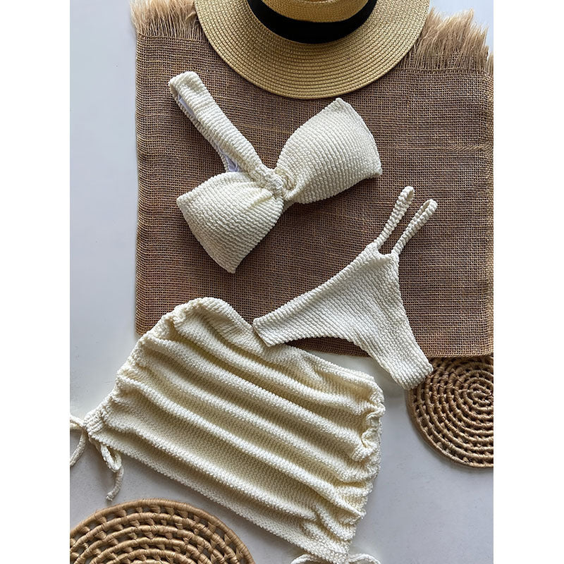 Solid Color Bikini Swimwear
