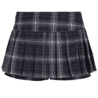 Retro British Slim Fit Plaid Girls Sense Pleated Skirt