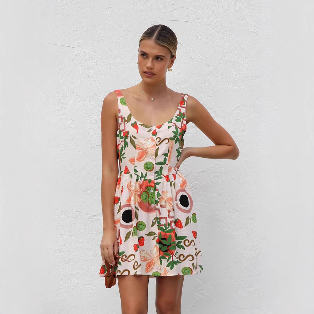 Two-Piece Printed and Cardigan Set