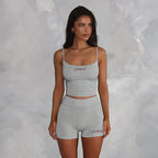 Women's Street Casual Sports Women Slim Fit Letters Embroidered Strap Shorts Fitness Two Piece Sets Summer