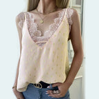 Golden Yellow Lace V-Neck Strap Top