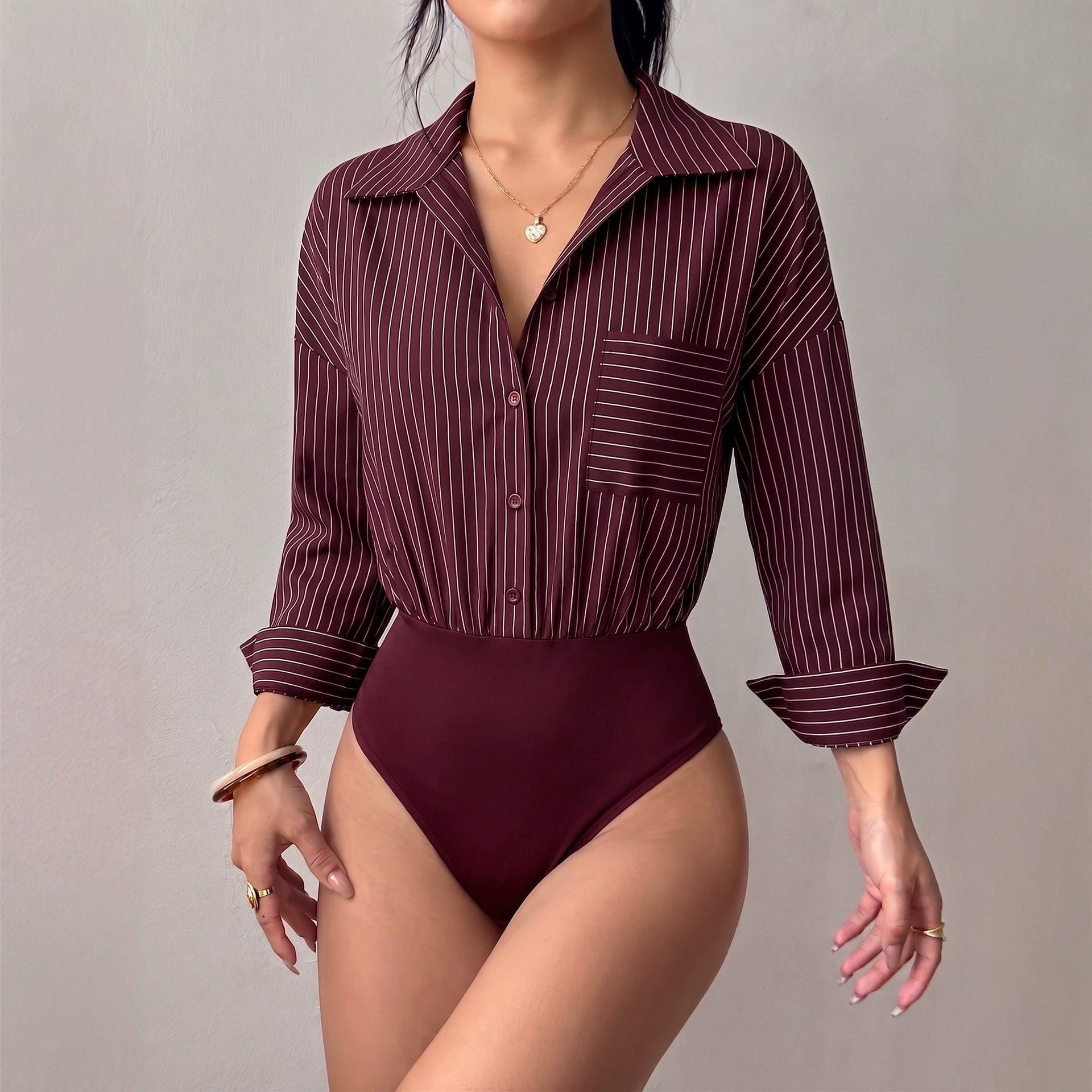 Vertical Stripes One-piece Swimwear