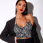 Women's Lace-Up Lace Backless Top