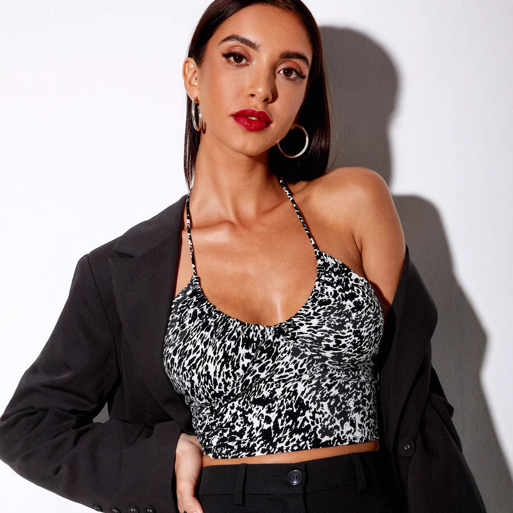 Women's Lace-Up Lace Backless Top