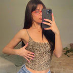 Women's Women’s Leopard Print Spaghetti Strap Crop Top